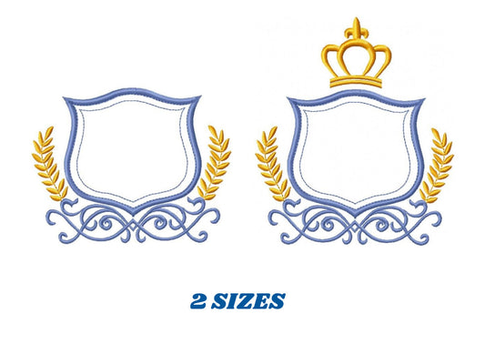 Crown embroidery designs - Laurel embroidery design machine embroidery pattern - Baby embroidery file - frame embroidery Monogram crown