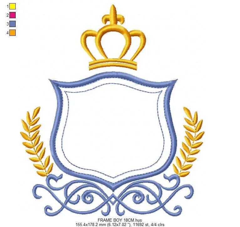 Crown embroidery designs - Laurel embroidery design machine embroidery pattern - Baby embroidery file - frame embroidery Monogram crown Marcia Embroidery