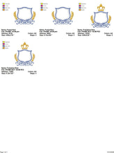 Load image into Gallery viewer, Crown embroidery designs - Laurel embroidery design machine embroidery pattern - Baby embroidery file - frame embroidery Monogram crown
