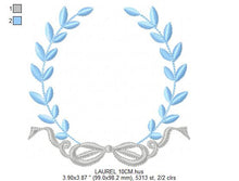 Carica l&#39;immagine nel visualizzatore di Gallery, Laurel embroidery designs - Monogram frame embroidery design machine embroidery pattern - Baby boy embroidery file - Laurel wreath with Lace
