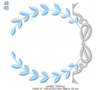 Cargar imagen en el visor de la galería, Laurel embroidery designs - Monogram frame embroidery design machine embroidery pattern - Baby boy embroidery file - Laurel wreath with Lace
