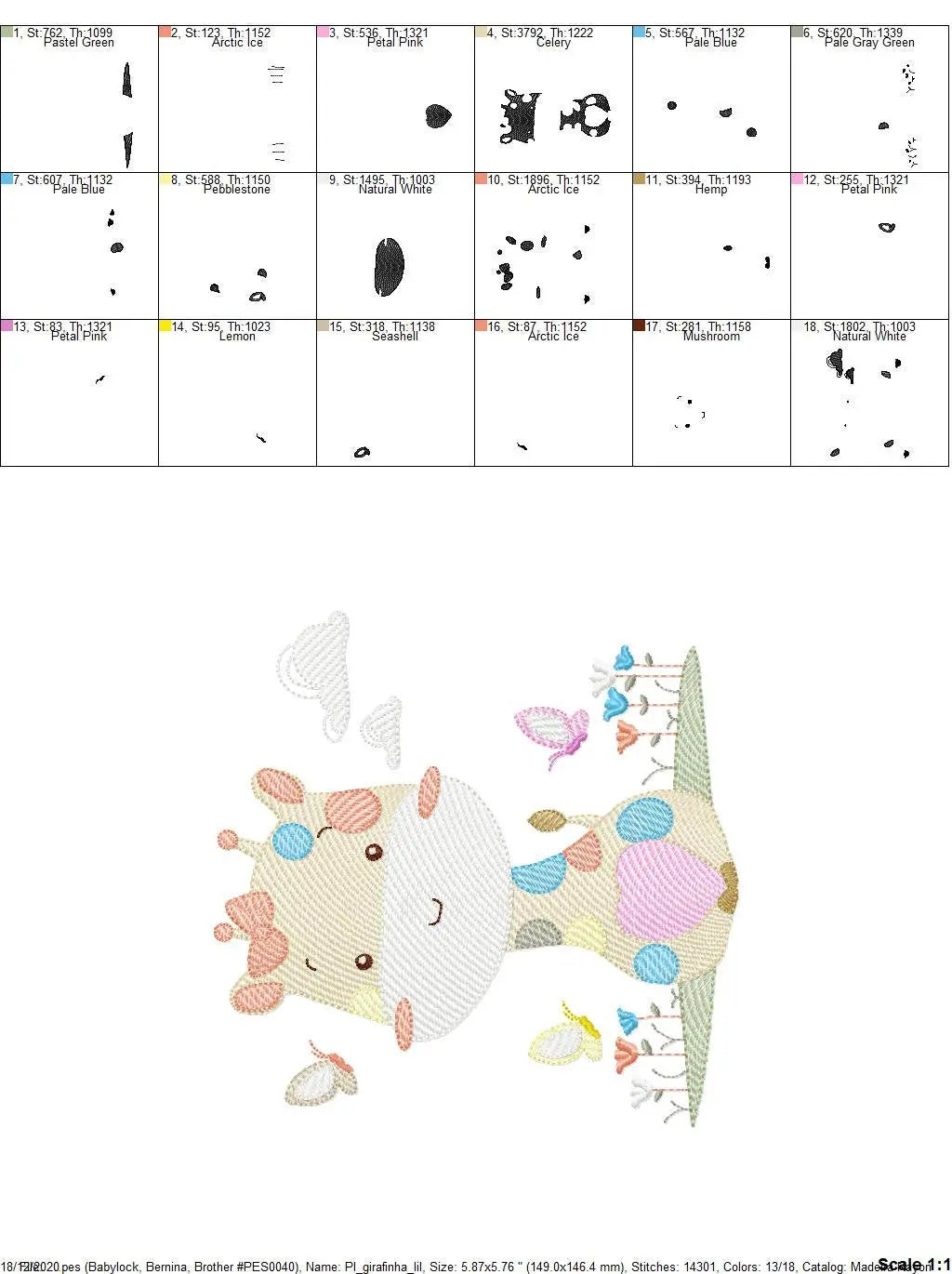 Giraffe embroidery design - Animal embroidery designs machine embroidery pattern - Baby girl embroidery file - Giraffe with butterflies Marcia Embroidery