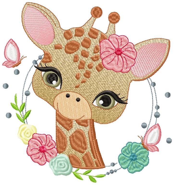 Giraffe embroidery designs - Woodland animals embroidery design machine embroidery pattern - Baby girl embroidery file - instant download
