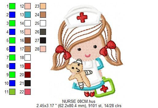 Nurse embroidery design - Doctor embroidery designs machine embroidery pattern -  Nurse applique design - medical embroidery file hospital