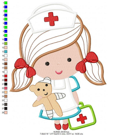 Nurse embroidery design - Doctor embroidery designs machine embroidery pattern -  Nurse applique design - medical embroidery file hospital