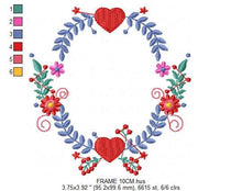 Laden Sie das Bild in den Galerie-Viewer, Monogram Frame embroidery designs - Flower embroidery design machine embroidery pattern - Flowers wreath embroidery file - girl embroidery
