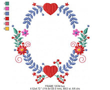 Charger l&#39;image dans la galerie, Monogram Frame embroidery designs - Flower embroidery design machine embroidery pattern - Flowers wreath embroidery file - girl embroidery
