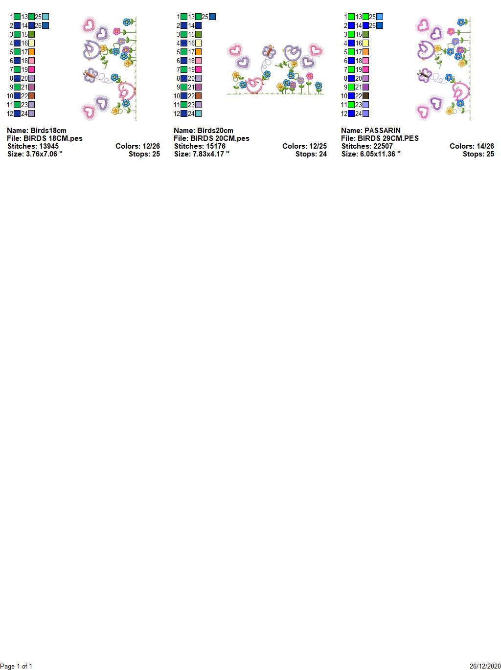 Bird embroidery designs - Birds with flower garden machine embroidery pattern - Spring garden kitchen towel file - instant download pes jef