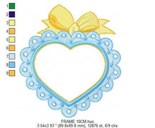 Cargar imagen en el visor de la galería, Heart with Lace embroidery designs - Heart frame embroidery design machine embroidery pattern - Baby girl embroidery file Heart embroidery
