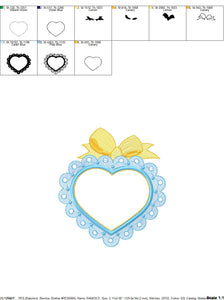 Heart with Lace embroidery designs - Heart frame embroidery design machine embroidery pattern - Baby girl embroidery file Heart embroidery