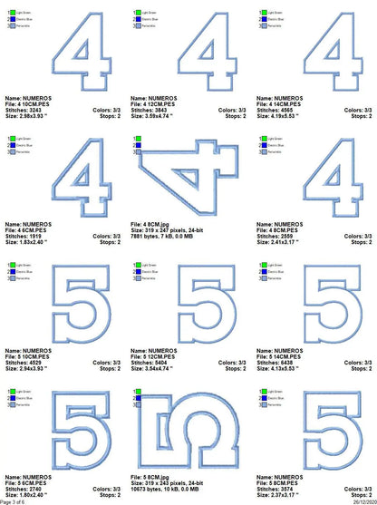 Numbers embroidery designs set - Number Applique Design - Birthday Embroidery machine embroidery file - Numbers applique design download Marcia Embroidery
