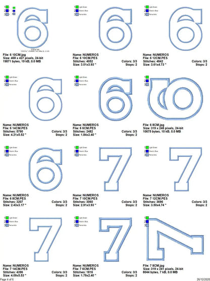 Numbers embroidery designs set - Number Applique Design - Birthday Embroidery machine embroidery file - Numbers applique design download Marcia Embroidery