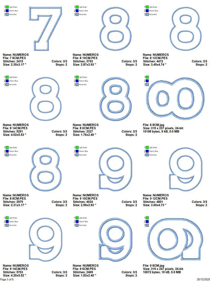 Numbers embroidery designs set - Number Applique Design - Birthday Embroidery machine embroidery file - Numbers applique design download Marcia Embroidery