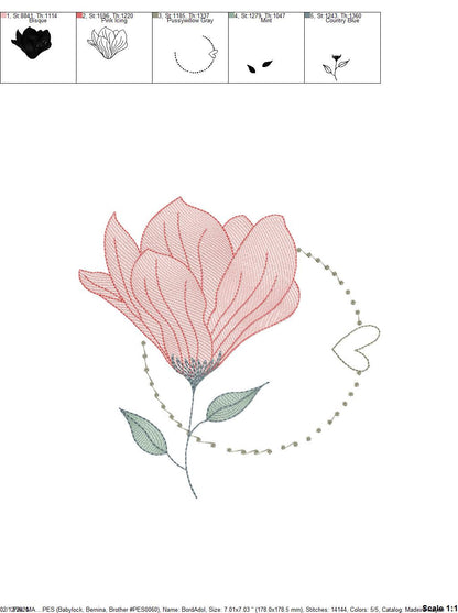 Magnolia embroidery designs - Flower embroidery design machine embroidery pattern - Flowers embroidery file - baby girl embroidery download