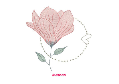 Magnolia embroidery designs - Flower embroidery design machine embroidery pattern - Flowers embroidery file - baby girl embroidery download