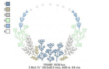 Cargar imagen en el visor de la galería, Monogram Frame embroidery designs - Flower embroidery design machine embroidery pattern - Flower wreath embroidery file - Delicate frame
