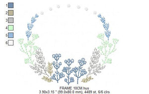 Monogram Frame embroidery designs - Flower embroidery design machine embroidery pattern - Flower wreath embroidery file - Delicate frame