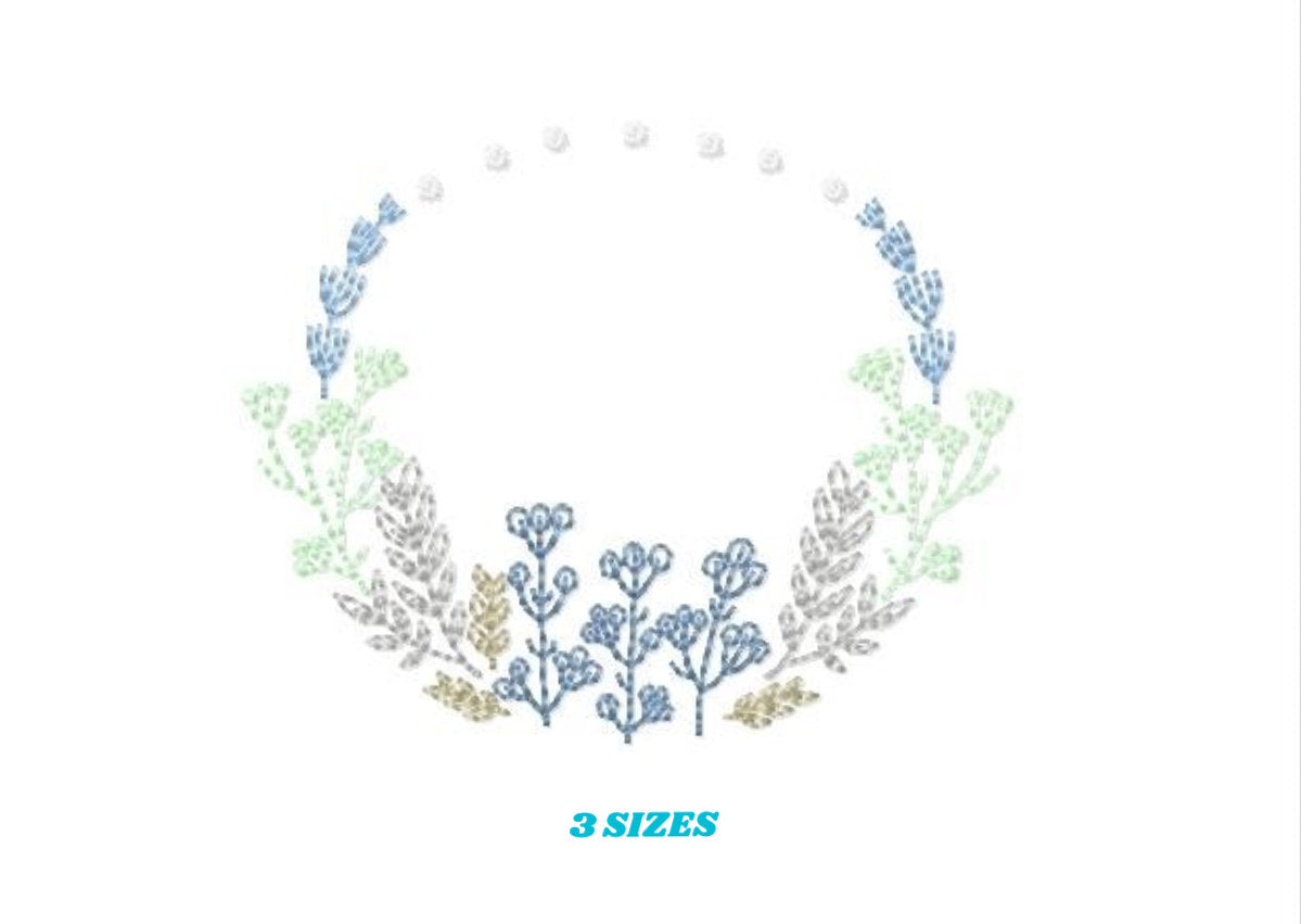 Monogram Frame embroidery designs - Flower embroidery design machine embroidery pattern - Flower wreath embroidery file - Delicate frame