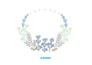 Monogram Frame embroidery designs - Flower embroidery design machine embroidery pattern - Flower wreath embroidery file - Delicate frame