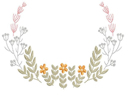 Monogram Frame embroidery designs - Flower embroidery design machine embroidery pattern - Flower wreath embroidery file - Delicate frame