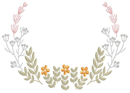 Monogram Frame embroidery designs - Flower embroidery design machine embroidery pattern - Flower wreath embroidery file - Delicate frame