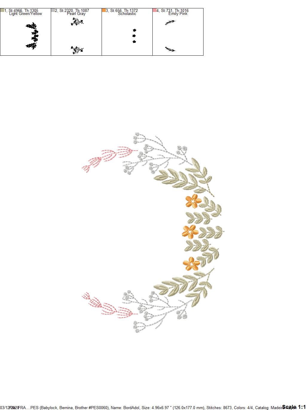 Monogram Frame embroidery designs - Flower embroidery design machine embroidery pattern - Flower wreath embroidery file - Delicate frame