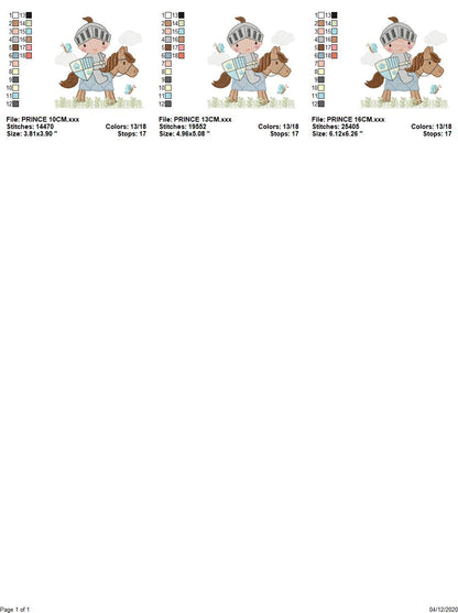 Knight embroidery designs - Prince embroidery design machine embroidery pattern - instant download - baby boy embroidery file fairytale king