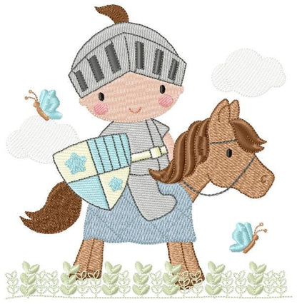 Knight embroidery designs - Prince embroidery design machine embroidery pattern - instant download - baby boy embroidery file fairytale king