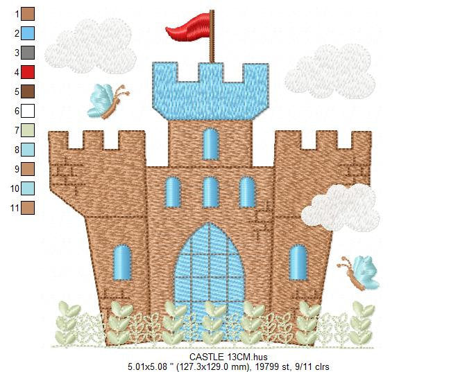 Castle embroidery designs - Prince palace embroidery design machine embroidery pattern - Princess castle embroidery file King Palace design