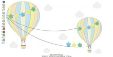 Carica l&#39;immagine nel visualizzatore di Gallery, Ballon embroidery designs - Hot air balloon embroidery design machine embroidery pattern - Sky with clouds embroidery - instant download
