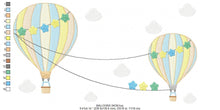 Carica l&#39;immagine nel visualizzatore di Gallery, Ballon embroidery designs - Hot air balloon embroidery design machine embroidery pattern - Sky with clouds embroidery - instant download
