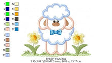 Laden Sie das Bild in den Galerie-Viewer, Sheep embroidery design - Lamb embroidery designs machine embroidery pattern - baby boy embroidery file - newborn embroidery sheep applique
