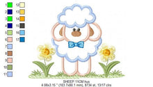 Cargar imagen en el visor de la galería, Sheep embroidery design - Lamb embroidery designs machine embroidery pattern - baby boy embroidery file - newborn embroidery sheep applique
