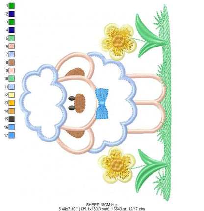 Sheep embroidery design - Lamb embroidery designs machine embroidery pattern - baby boy embroidery file - newborn embroidery sheep applique Marcia Embroidery
