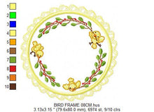 Charger l&#39;image dans la galerie, Birds embroidery design - Bird embroidery design machine embroidery pattern - Kitchen embroidery file - Bird applique frame design download
