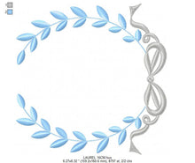 Cargar imagen en el visor de la galería, Laurel embroidery designs - Monogram frame embroidery design machine embroidery pattern - Baby boy embroidery file - Laurel wreath with Lace
