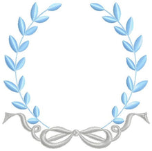 Cargar imagen en el visor de la galería, Laurel embroidery designs - Monogram frame embroidery design machine embroidery pattern - Baby boy embroidery file - Laurel wreath with Lace
