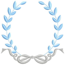 Cargar imagen en el visor de la galería, Laurel embroidery designs - Monogram frame embroidery design machine embroidery pattern - Baby boy embroidery file - Laurel wreath with Lace
