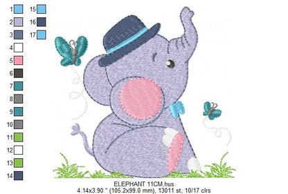 Elephant embroidery designs - Animal embroidery design machine embroidery pattern - Baby Boy embroidery file - kid embroidery Towel pillow Marcia Embroidery