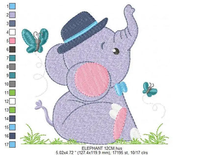 Elephant embroidery designs - Animal embroidery design machine embroidery pattern - Baby Boy embroidery file - kid embroidery Towel pillow Marcia Embroidery