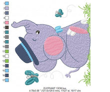 Laden Sie das Bild in den Galerie-Viewer, Elephant embroidery designs - Animal embroidery design machine embroidery pattern - Baby Boy embroidery file - kid embroidery Towel pillow
