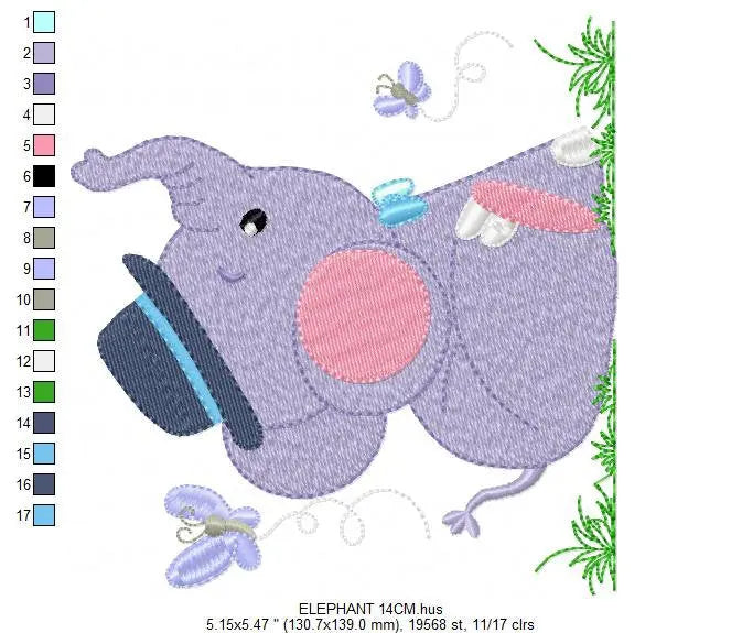 Elephant embroidery designs - Animal embroidery design machine embroidery pattern - Baby Boy embroidery file - kid embroidery Towel pillow Marcia Embroidery