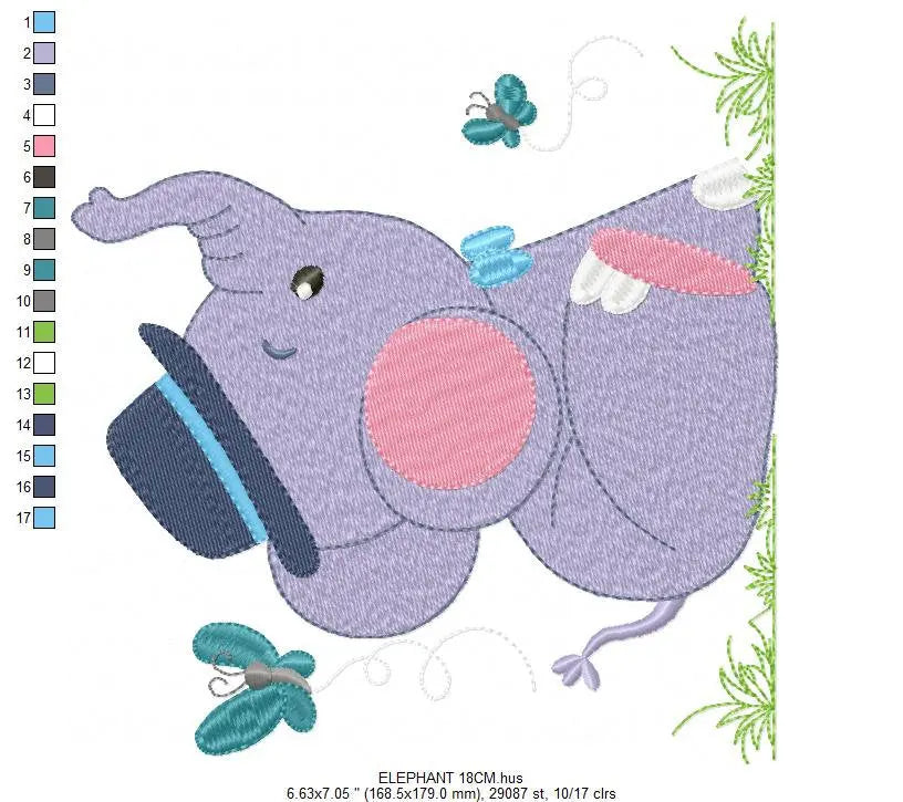 Elephant embroidery designs - Animal embroidery design machine embroidery pattern - Baby Boy embroidery file - kid embroidery Towel pillow Marcia Embroidery