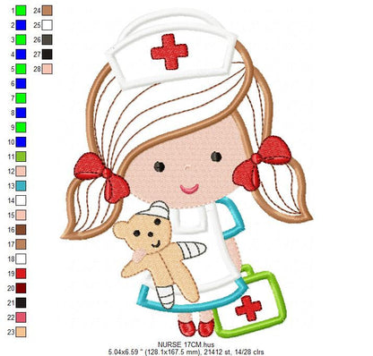 Nurse embroidery design - Doctor embroidery designs machine embroidery pattern -  Nurse applique design - medical embroidery file hospital