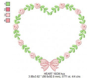 Cargar imagen en el visor de la galería, Roses laurel embroidery designs - Monogram embroidery design machine embroidery pattern - Floral Frame embroidery file - wreath of flowers
