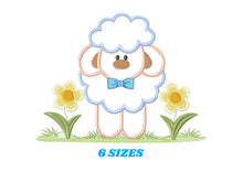 Load image into Gallery viewer, Sheep embroidery design - Lamb embroidery designs machine embroidery pattern - baby boy embroidery file - newborn embroidery sheep applique
