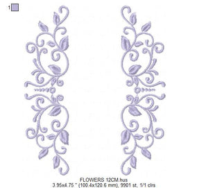 Monogram Frame embroidery designs - Flower embroidery design machine embroidery pattern - Frame embroidery file - towel embroidery tea towel