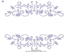 Monogram Frame embroidery designs - Flower embroidery design machine embroidery pattern - Frame embroidery file - towel embroidery tea towel