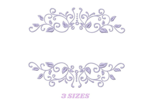 Monogram Frame embroidery designs - Flower embroidery design machine embroidery pattern - Frame embroidery file - towel embroidery tea towel