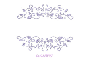 Monogram Frame embroidery designs - Flower embroidery design machine embroidery pattern - Frame embroidery file - towel embroidery tea towel